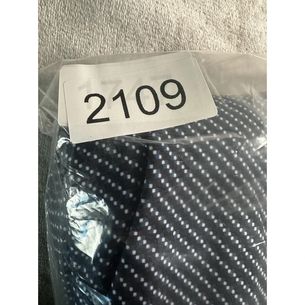 Jos A Bank Traveler Polo Shirt Mens 2XLT Navy Blue Long Sleeve Stretch Dot Print